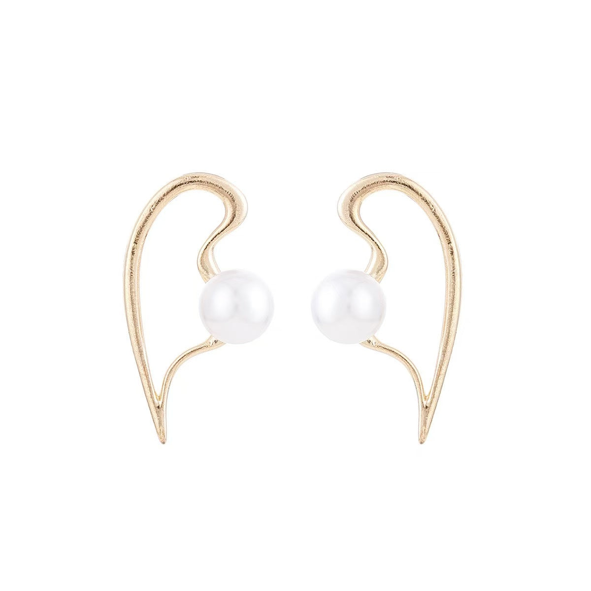 Earrings women alloy earrings suit silver geometric stylish exaggerated earrings inlaid with pearl earrings