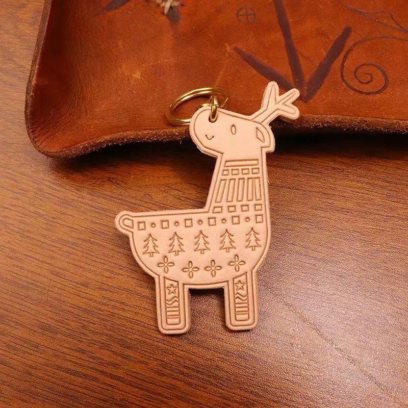 Leather Bag Charm Cute Handmade Genuine Leather keychain