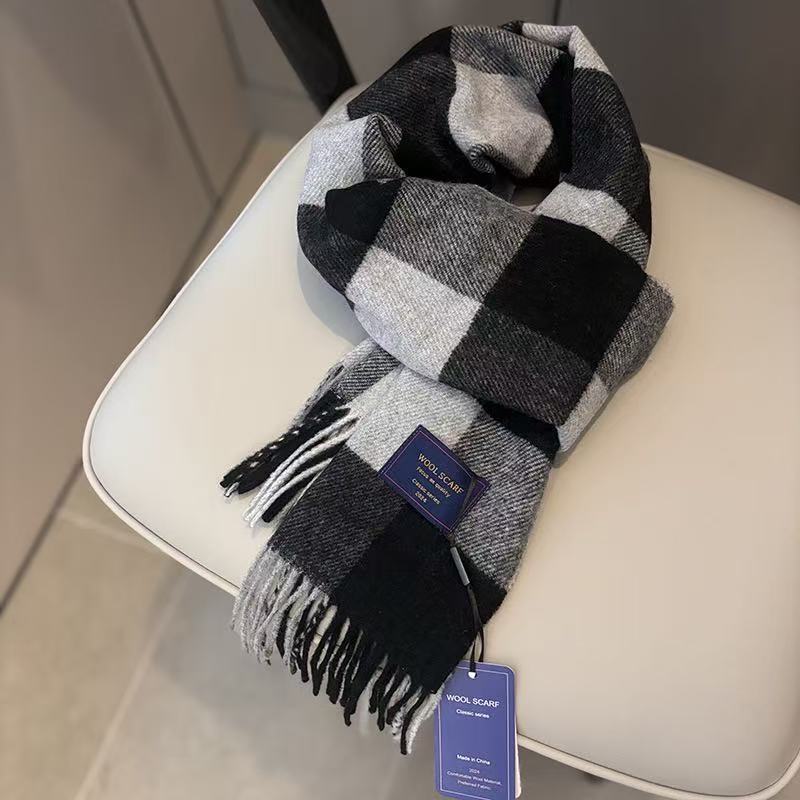 Classic British Tartan Scarf  Premium Australian Wool Unisex Winter Wrap for Men & Women