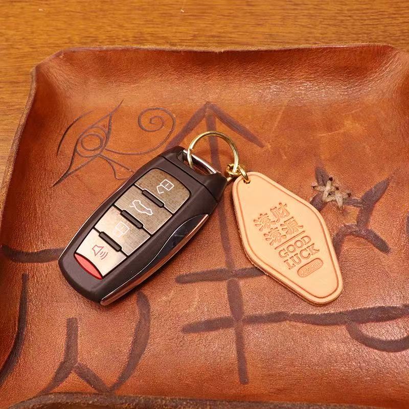 Leather Bag Charm Cute Handmade Genuine Leather keychain