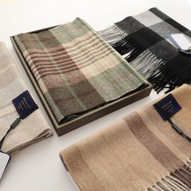 Classic British Tartan Scarf  Premium Australian Wool Unisex Winter Wrap for Men & Women