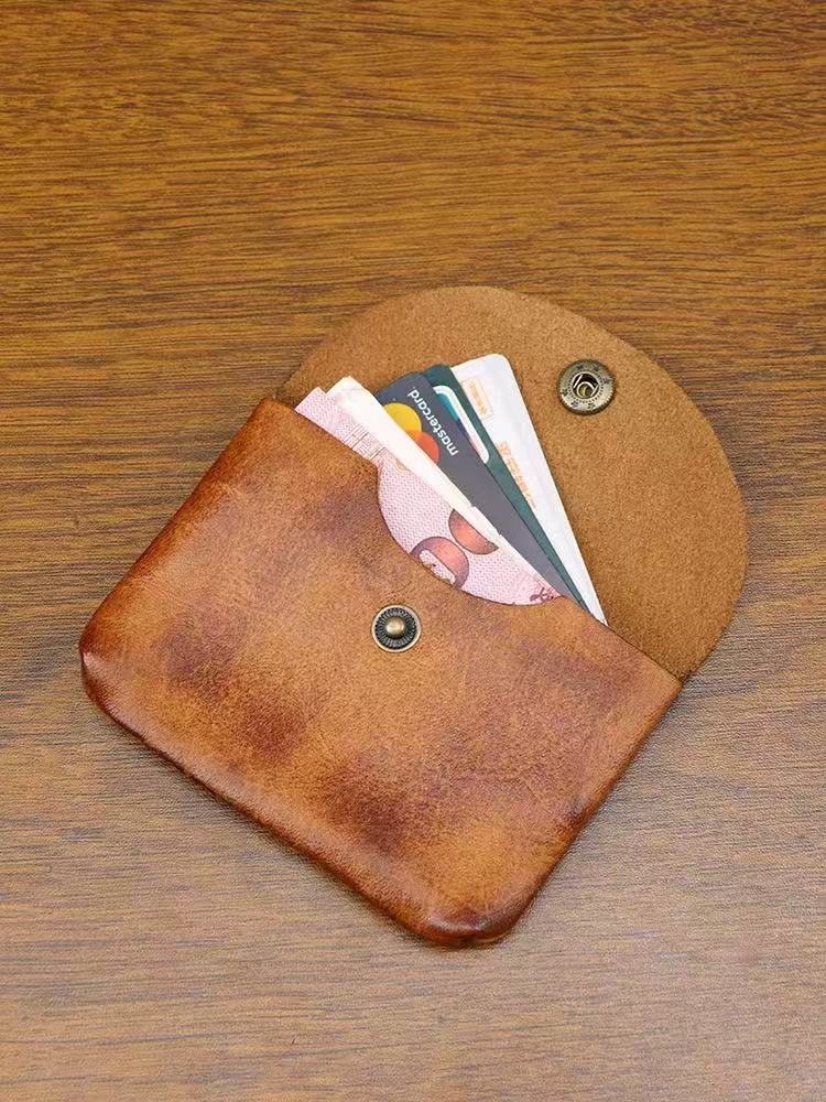 Coin Purse Men Small Mini Short cowhide Wallet Bag