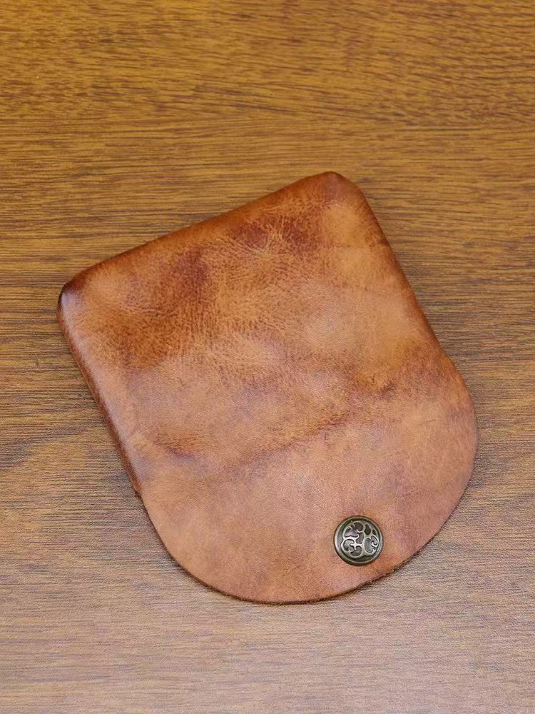 Coin Purse Men Small Mini Short cowhide Wallet Bag