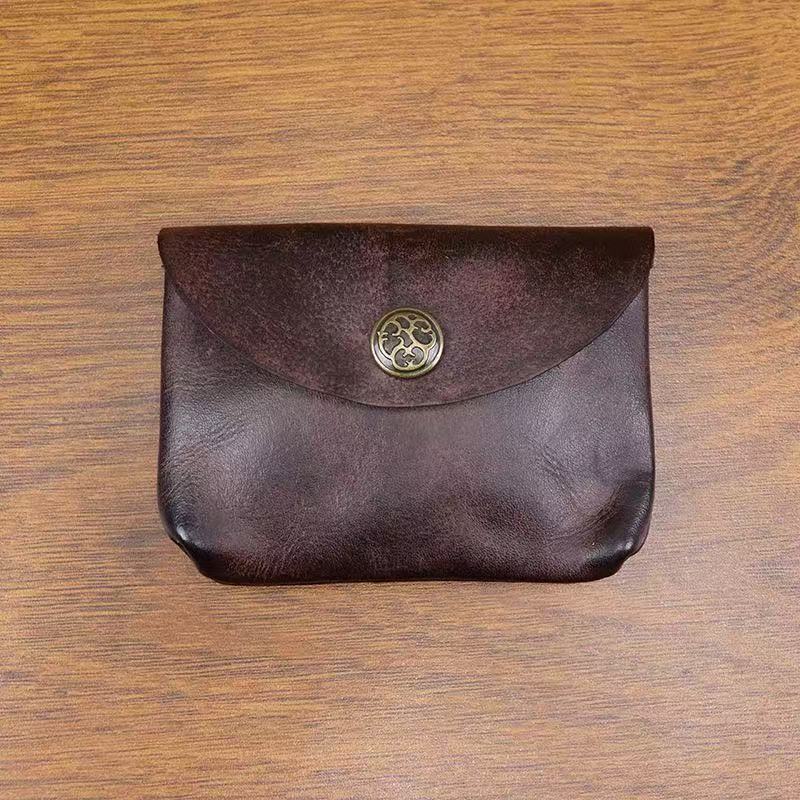 Coin Purse Men Small Mini Short cowhide Wallet Bag