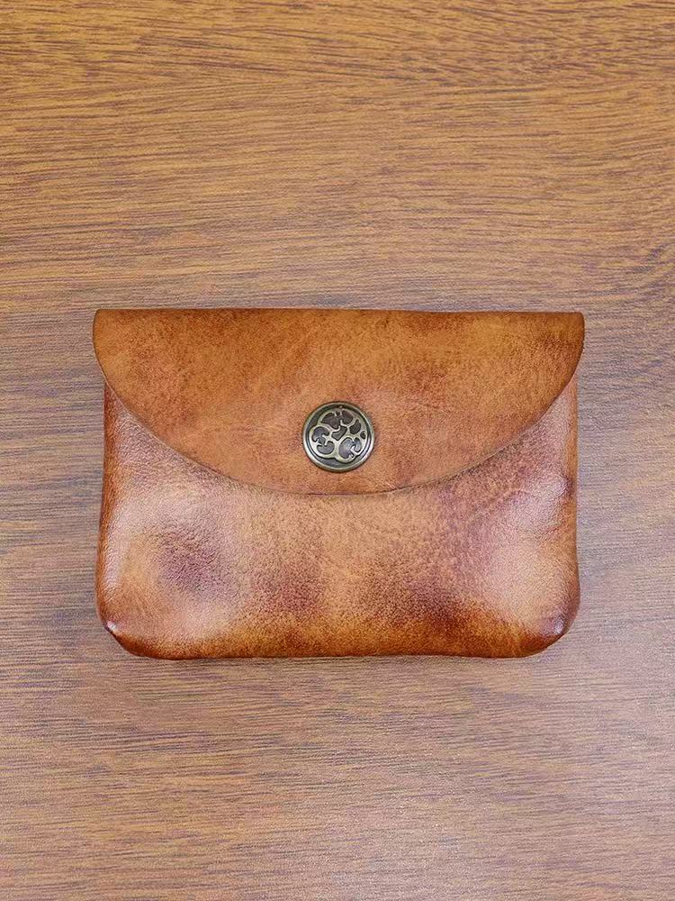 Coin Purse Men Small Mini Short cowhide Wallet Bag