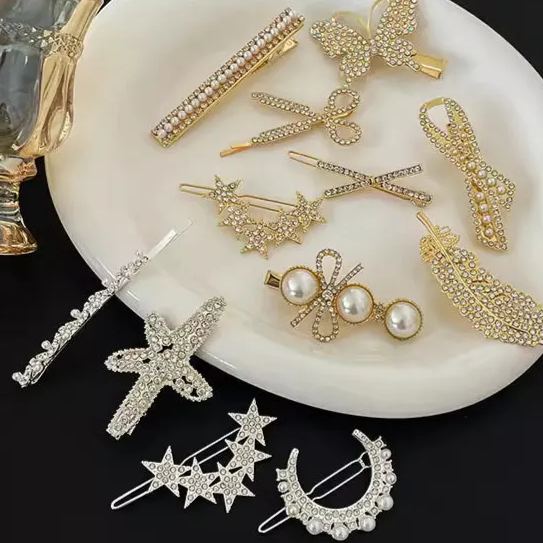 Sliver Metal Hair Clips Women GirlsDuckbill Hairpin Personal